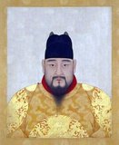 Emperor Zhengtong, 6th and 8th ruler of the Ming Dynasty (r. 1435-1449; 1457-1464).
Personal Name: Zhu Qizhen, Zhū Qízhèn.
Posthumous Name: Ruidi, Ruìdì.
Temple Name: Yingzong, Yīngzōng.
Reign Name: Ming Zhengtong, Ming Zhèngtǒng (1436-1449); Ming Tianshun, Ming Tiānshùn (1457-1464).<br/><br/>

Zhu Qizhen was an emperor of the Ming Dynasty. He ruled as the Zhengtong Emperor from 1435 to 1449, and as the Tianshun Emperor from 1457 to 1464. His first era name means 'Right Governance' and the second one means 'Obedient to Heaven'. The Tianshun Emperor died at the age of 37 in 1464 and was buried in the Yuling mausoleum of the Ming Dynasty Tombs.
