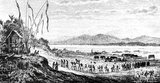 This illustration by Louis Delaporte is one of dozens he produced during his two-year venture (1866-68) with the Mekong Exploration Commission sponsored by the French Ministry of the Navy, the intention of which was to lay the groundwork for the expansion of French colonies in Indochina. Traveling the Mekong by boat, the small French delegation voyaged from Saigon to Phnom Penh to Luang Prabang, then farther north into the uncharted waters of Upper Laos and China's Yunnan province, before returning to Hanoi in 1868 by foot, accompanied by porters and elephants.