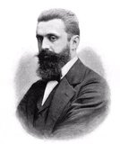 Theodor Herzl ( May 2, 1860 – July 3, 1904), born Benjamin Ze’ev Herzl, also known as in Hebrew as Hozeh HaMedinah, or 'Visionary of the State' was an Austro-Hungarian journalist and the father of modern political Zionism and in effect the State of Israel. He was born and died in Austria; in 1949 his remains were moved from Vienna to be reburied on Mount Herzl in Jerusalem.