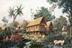 Laos: The house of a wealthy Laotian family, drawn by French expeditioner Louis Delaporte, c. 1866-67.