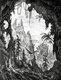 Laos: A drawing by French expeditioner Louis Delaporte of the view from a huge cave in southern Laos where members of a French exploration team camped in 1867.